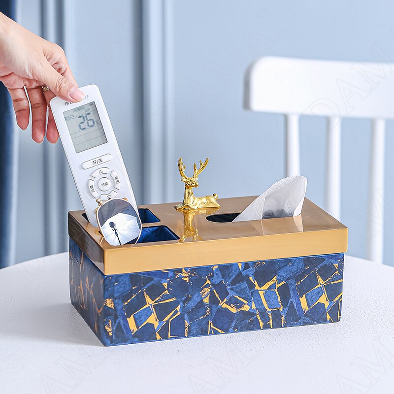 Golden Deer Decorative Tissue Box - Homio Decor