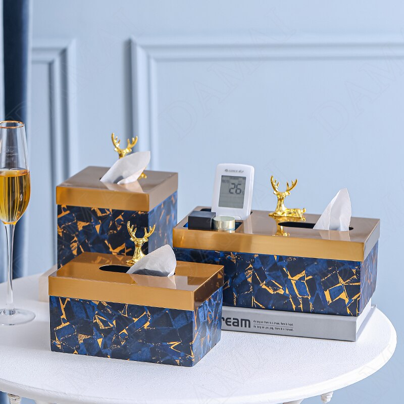 Golden Deer Decorative Tissue Box - Homio Decor