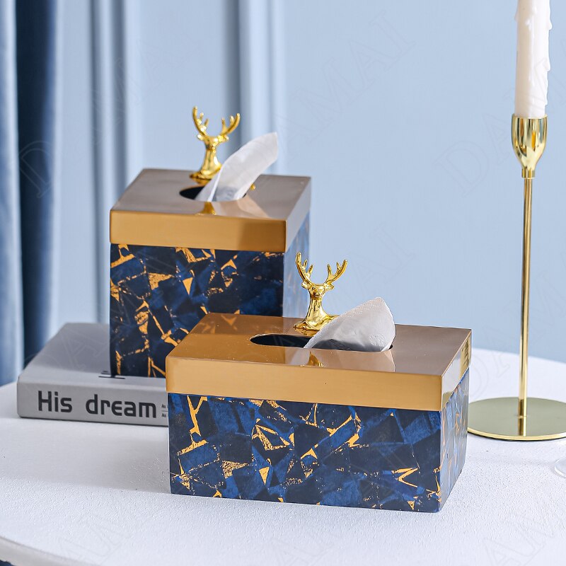 Golden Deer Decorative Tissue Box - Homio Decor