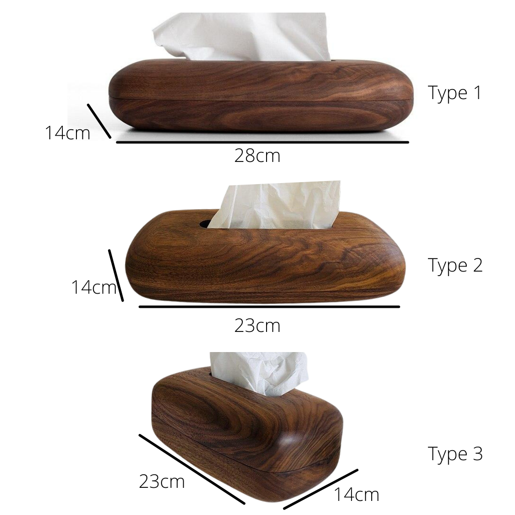 Minimalist Walnut Wood Tissue Box - Homio Decor