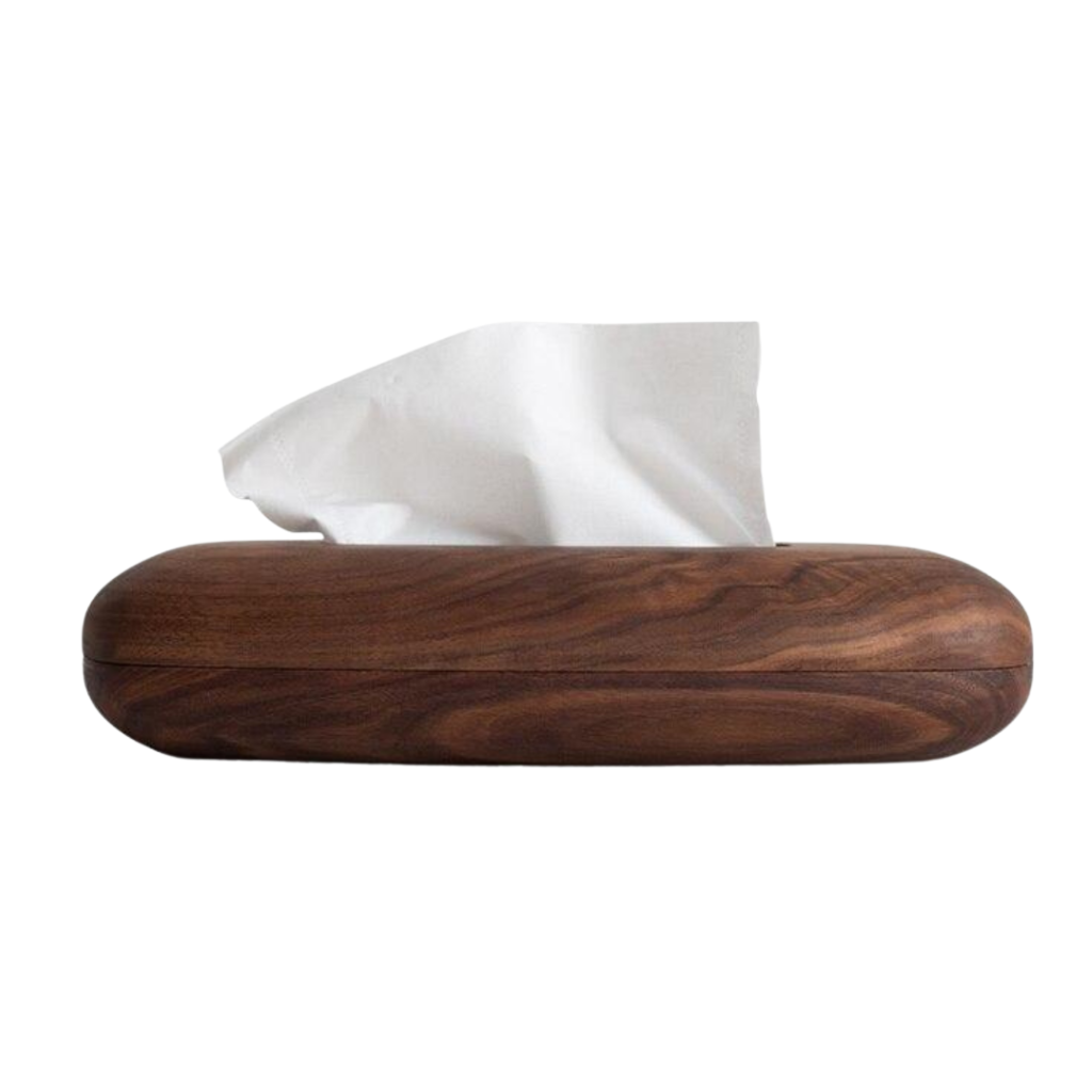Minimalist Walnut Wood Tissue Box - Homio Decor