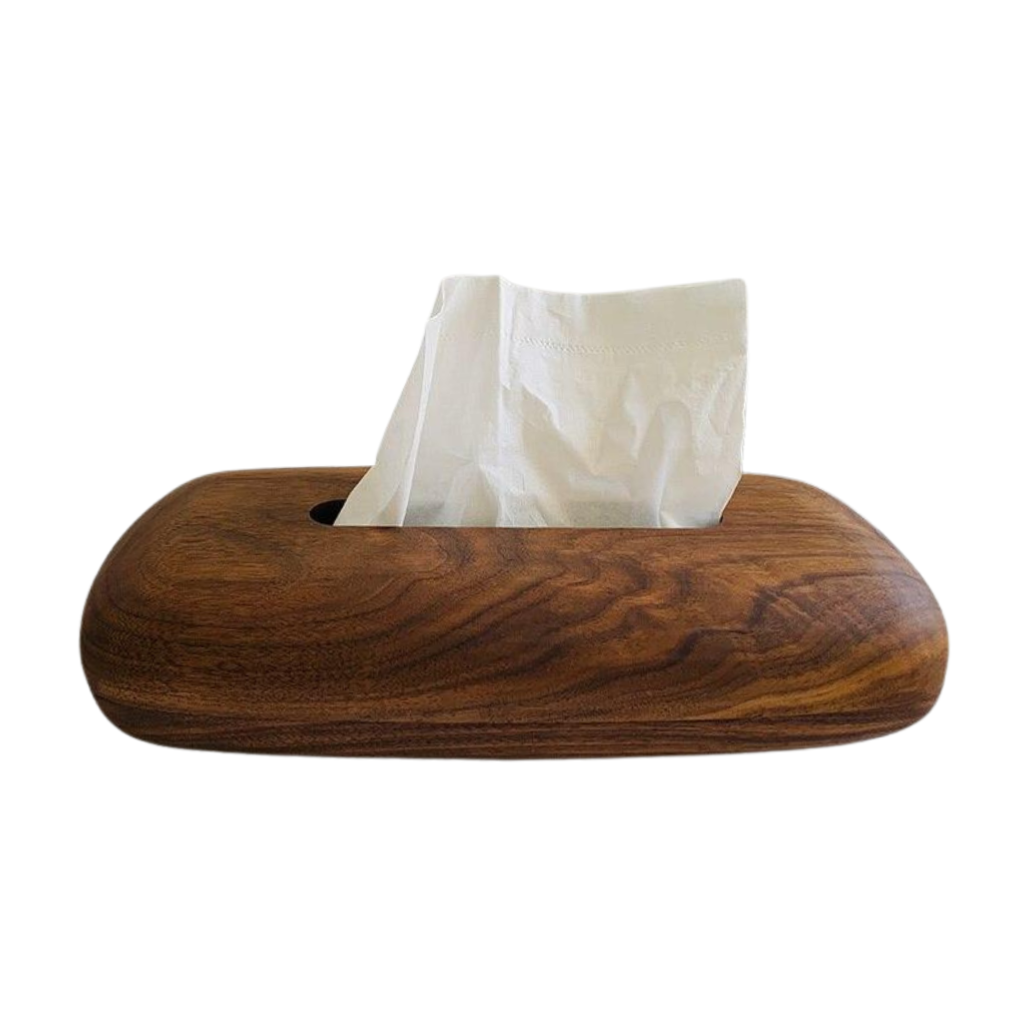Minimalist Walnut Wood Tissue Box - Homio Decor