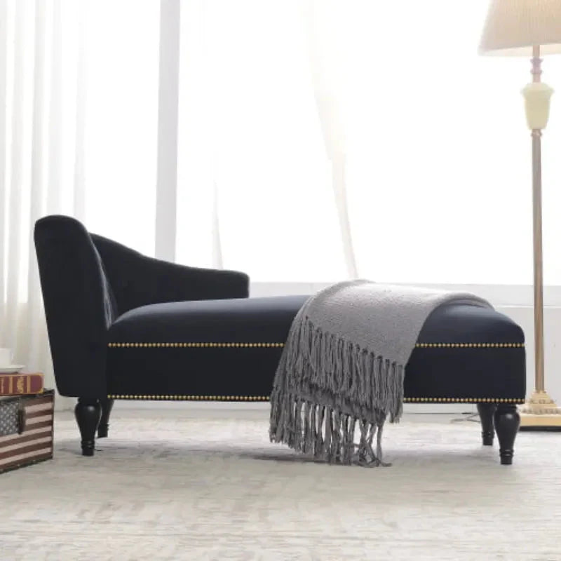 Right Arm Victorian Velvet Chaise Lounge - Homio Decor