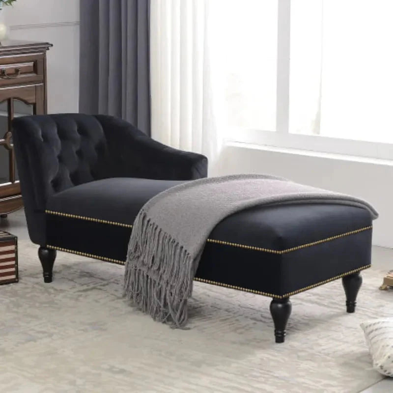 Right Arm Victorian Velvet Chaise Lounge - Homio Decor