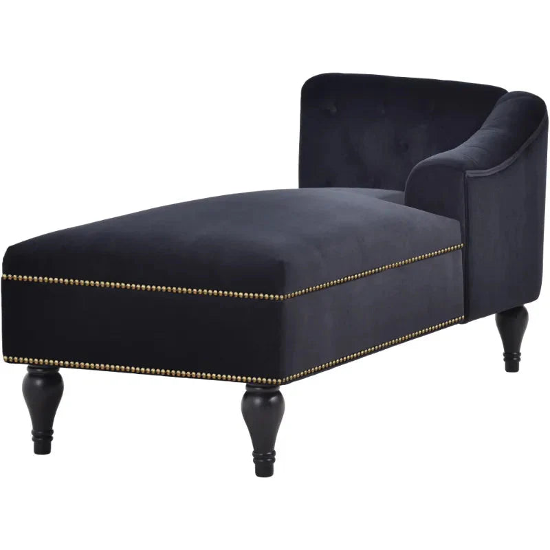 Right Arm Victorian Velvet Chaise Lounge - Homio Decor