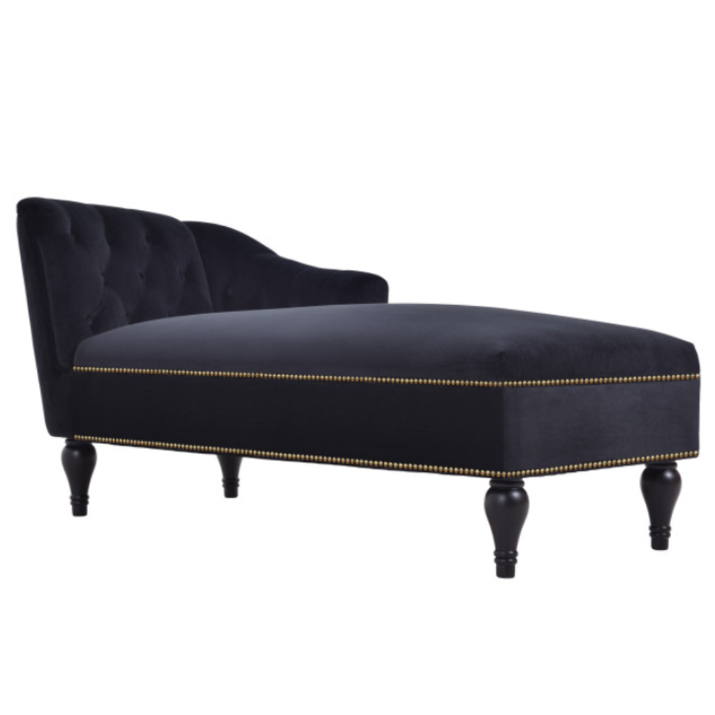 Right Arm Victorian Velvet Chaise Lounge - Homio Decor