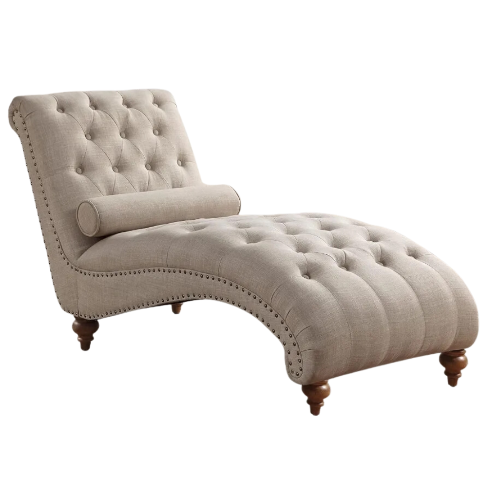 Upholstered Lounge Chair with Toss Pillow - Homio Decor