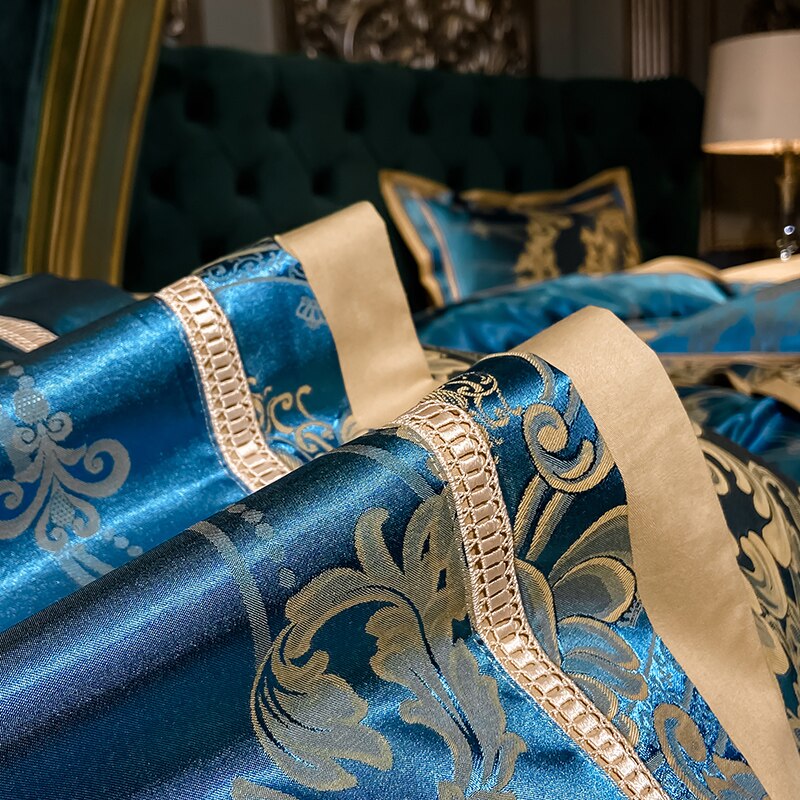 Gem Blue Luxury Satin Bedding Set - Homio Decor