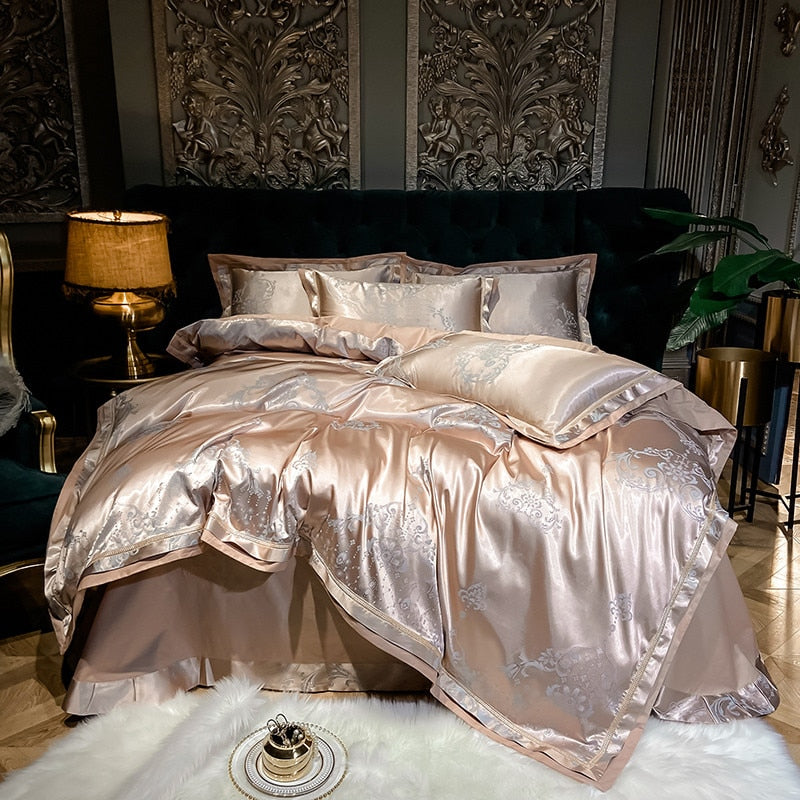 Gem Blue Luxury Satin Bedding Set - Homio Decor