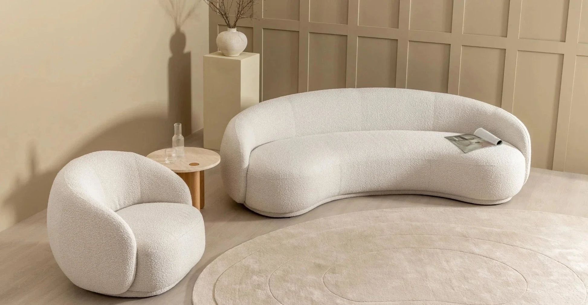 Homio Decor Boucle Curved Chair