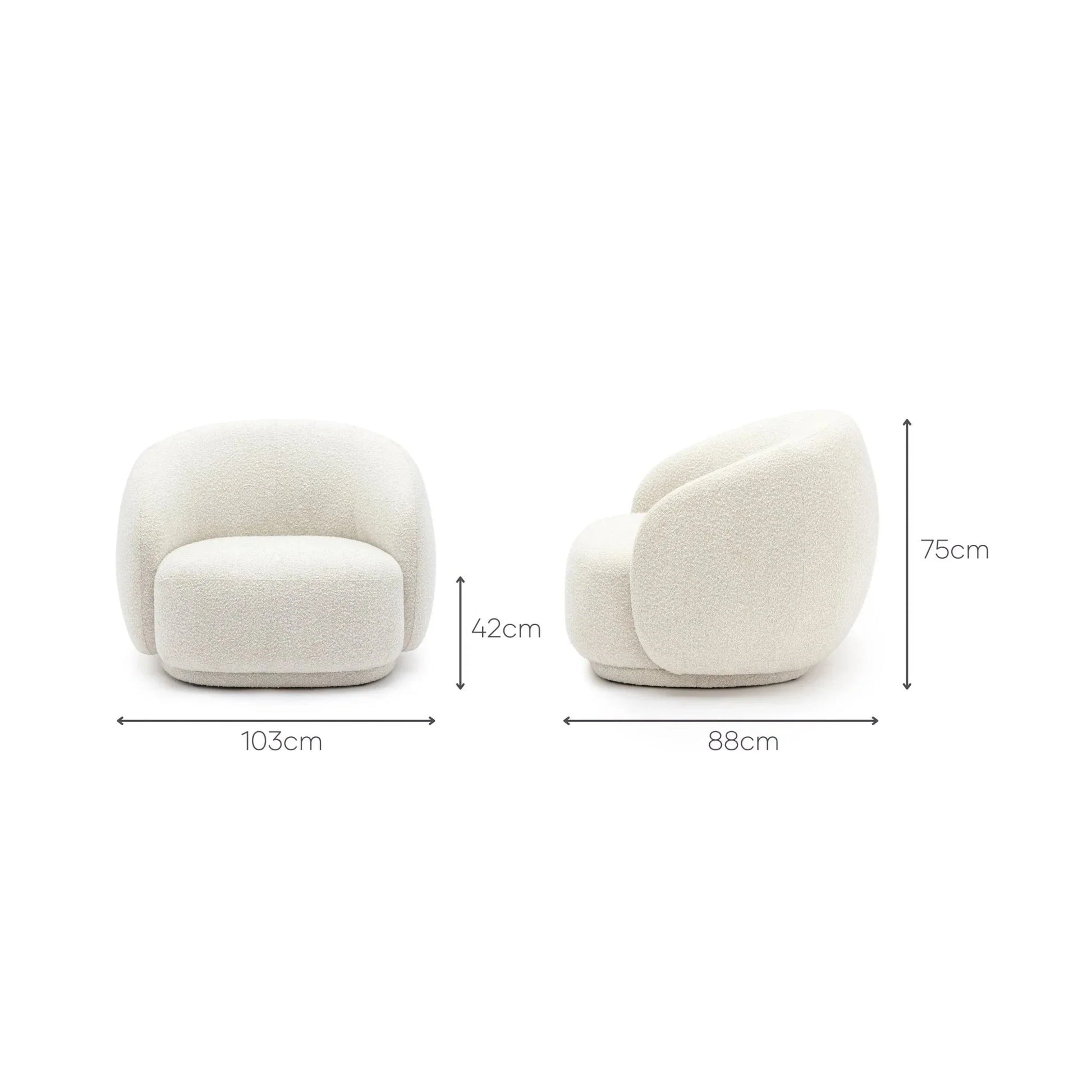 Homio Decor Boucle Curved Chair