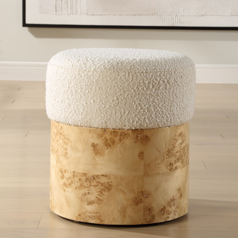 Homio Decor Burlwood & Boucle Stool