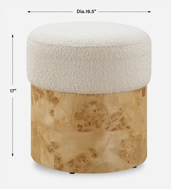 Homio Decor Burlwood & Boucle Stool