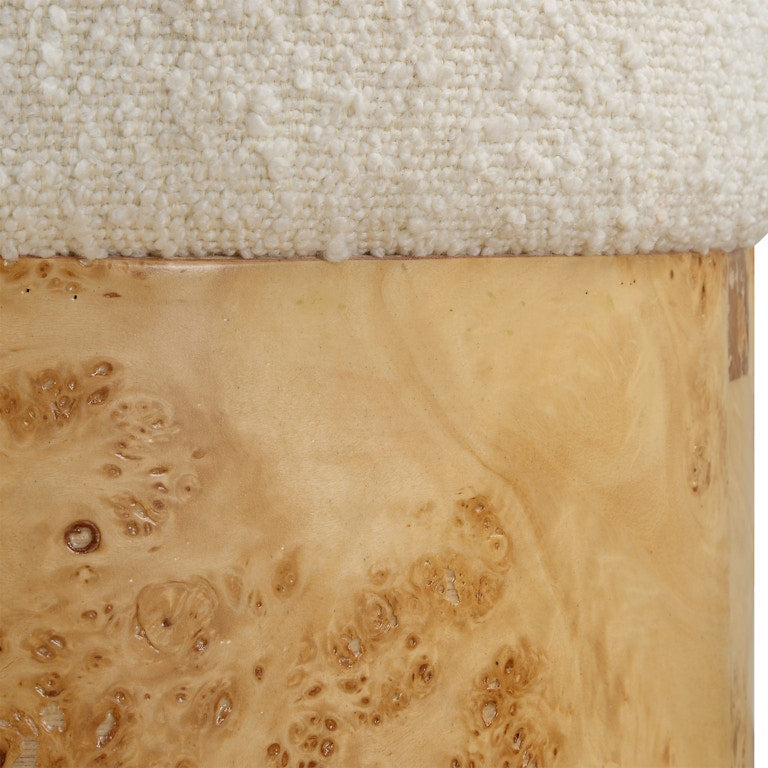 Homio Decor Burlwood & Boucle Stool
