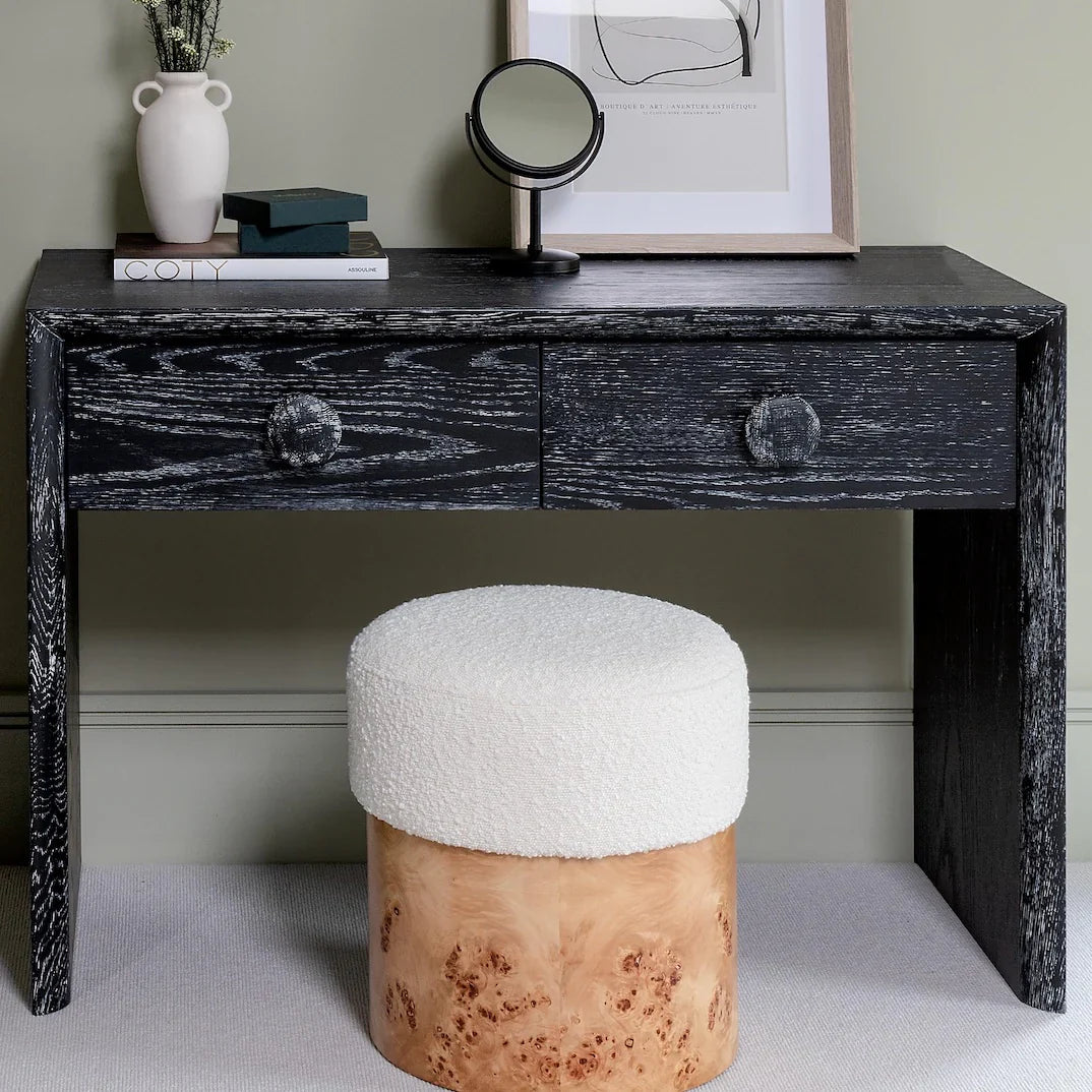 Homio Decor Burlwood & Boucle Stool