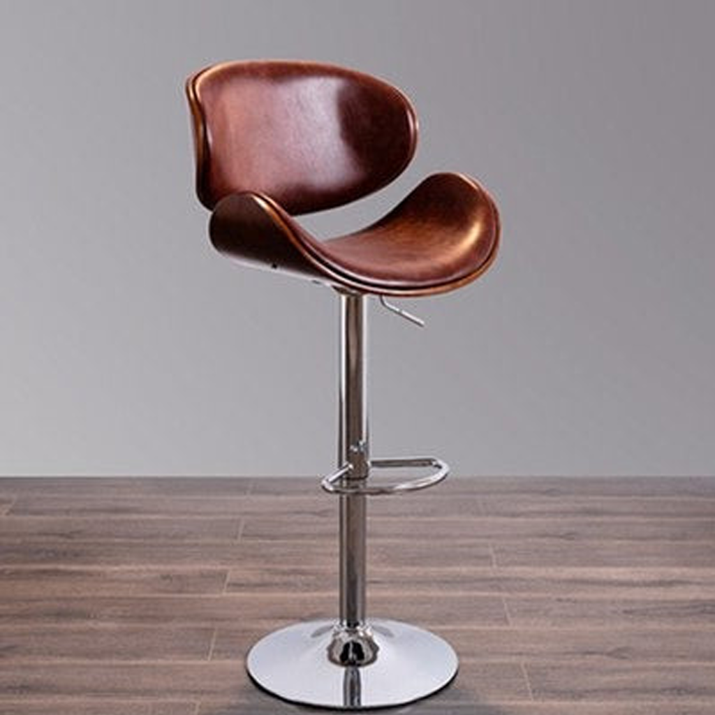 Classic Leather Bar Stool - Homio Decor