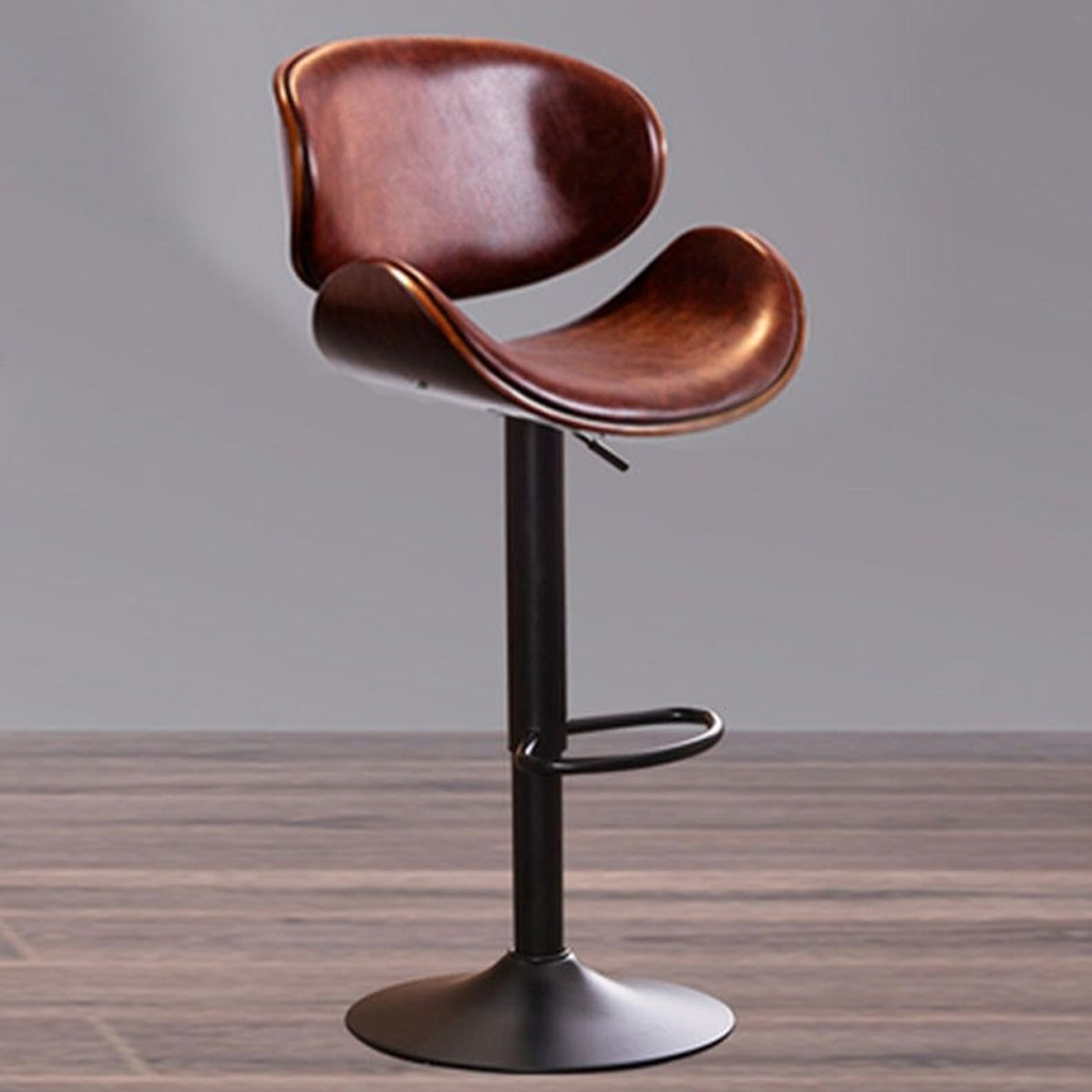Classic Leather Bar Stool - Homio Decor