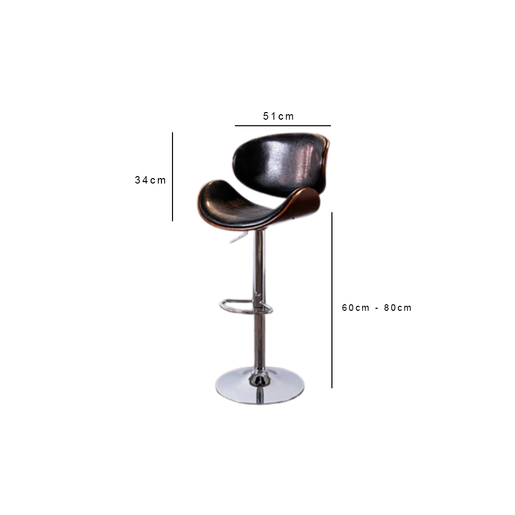Classic Leather Bar Stool - Homio Decor