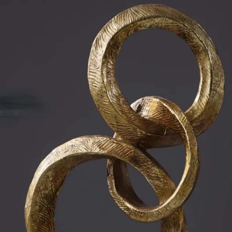Abstract Golden Rings Sculpture - Homio Decor