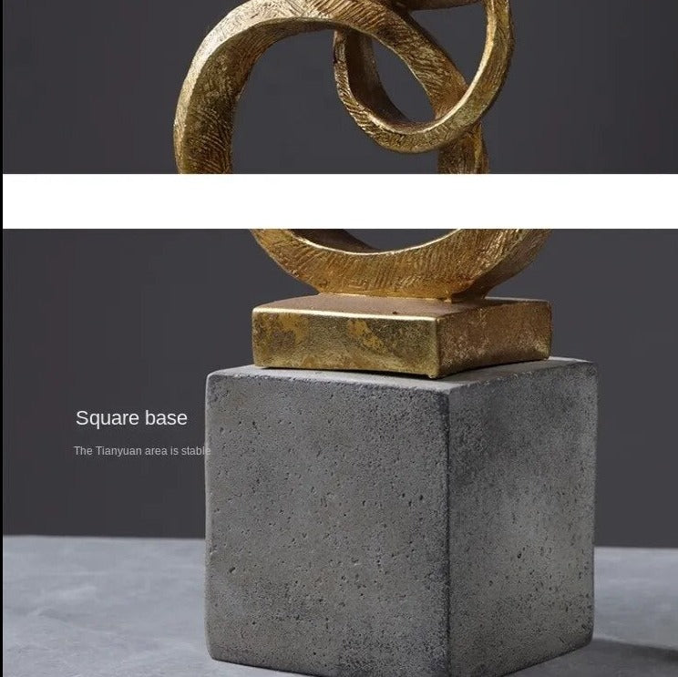 Abstract Golden Rings Sculpture - Homio Decor