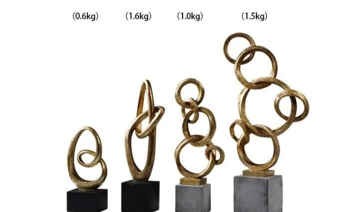 Abstract Golden Rings Sculpture - Homio Decor