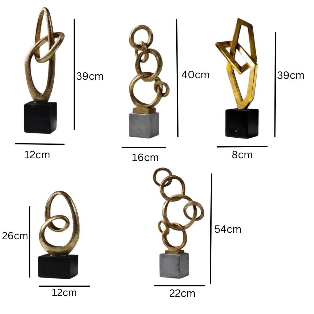 Abstract Golden Rings Sculpture - Homio Decor