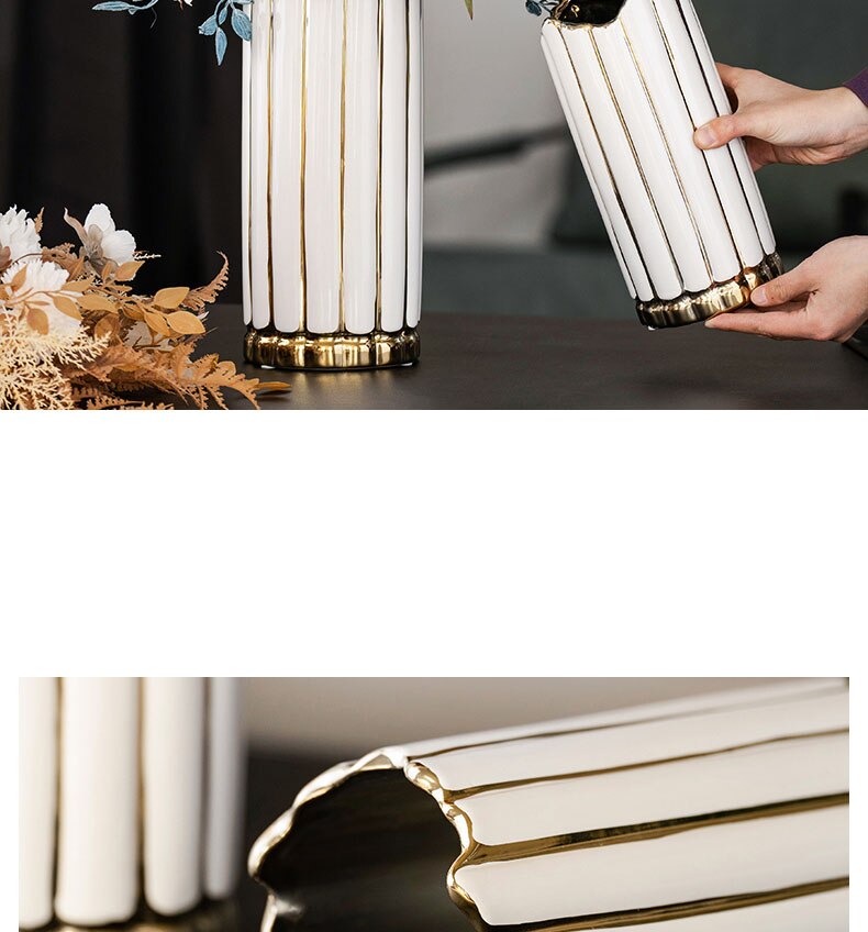 Luxury Gilded Ceramic Vase - Homio Decor