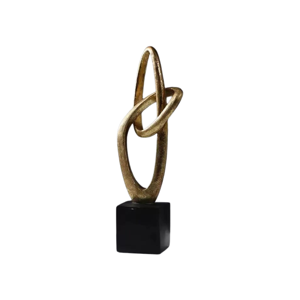 Abstract Golden Rings Sculpture - Homio Decor