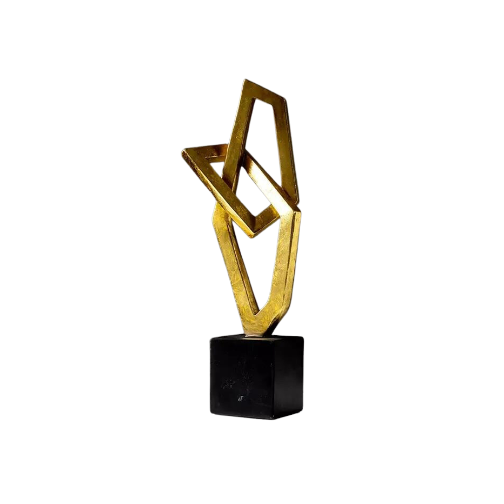 Abstract Golden Rings Sculpture - Homio Decor