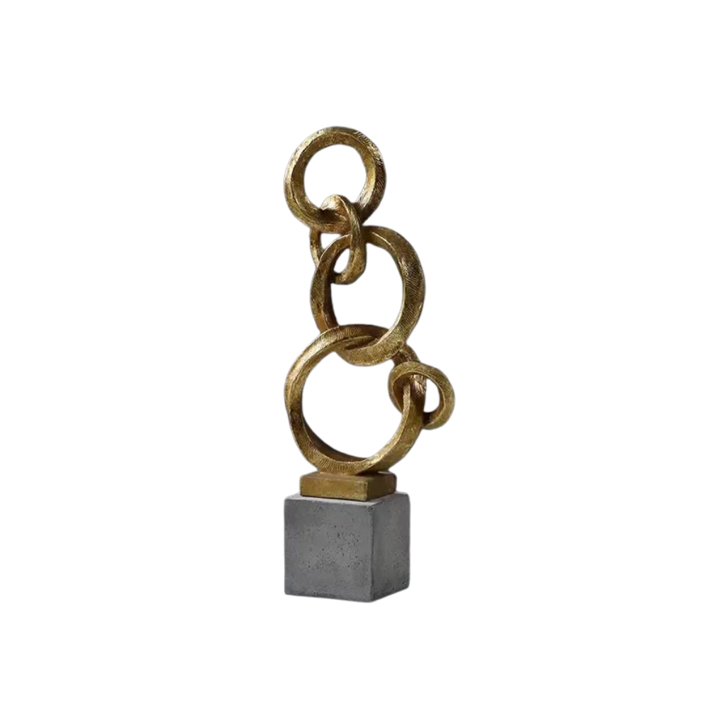 Abstract Golden Rings Sculpture - Homio Decor