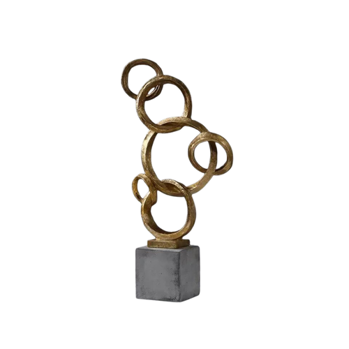 Abstract Golden Rings Sculpture - Homio Decor