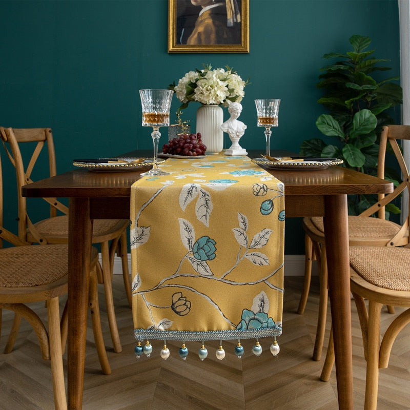 Luxury Flora Leaf Table Runner - Homio Decor