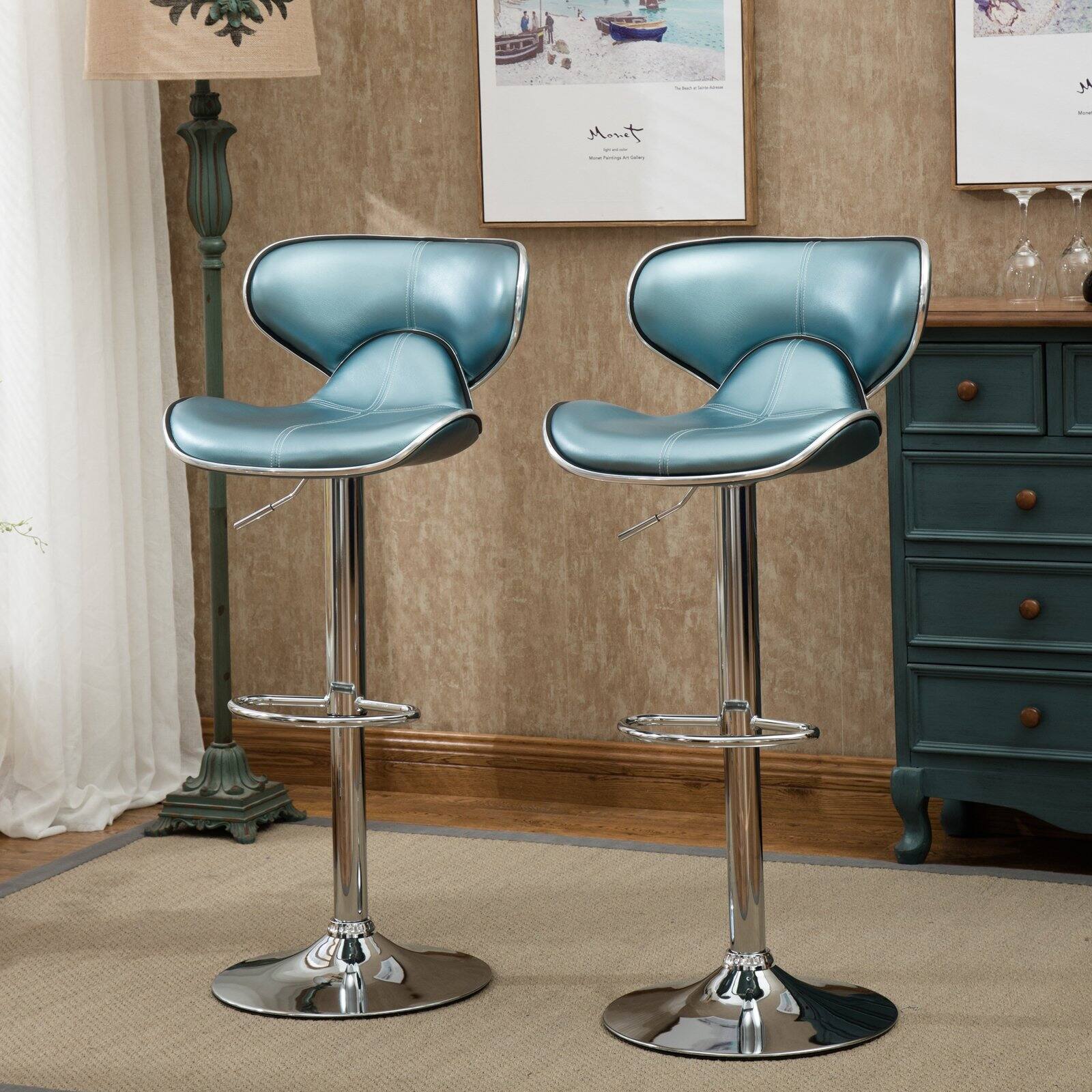 Adjustable Masaccio Bar Stool (Set of 2) - Homio Decor