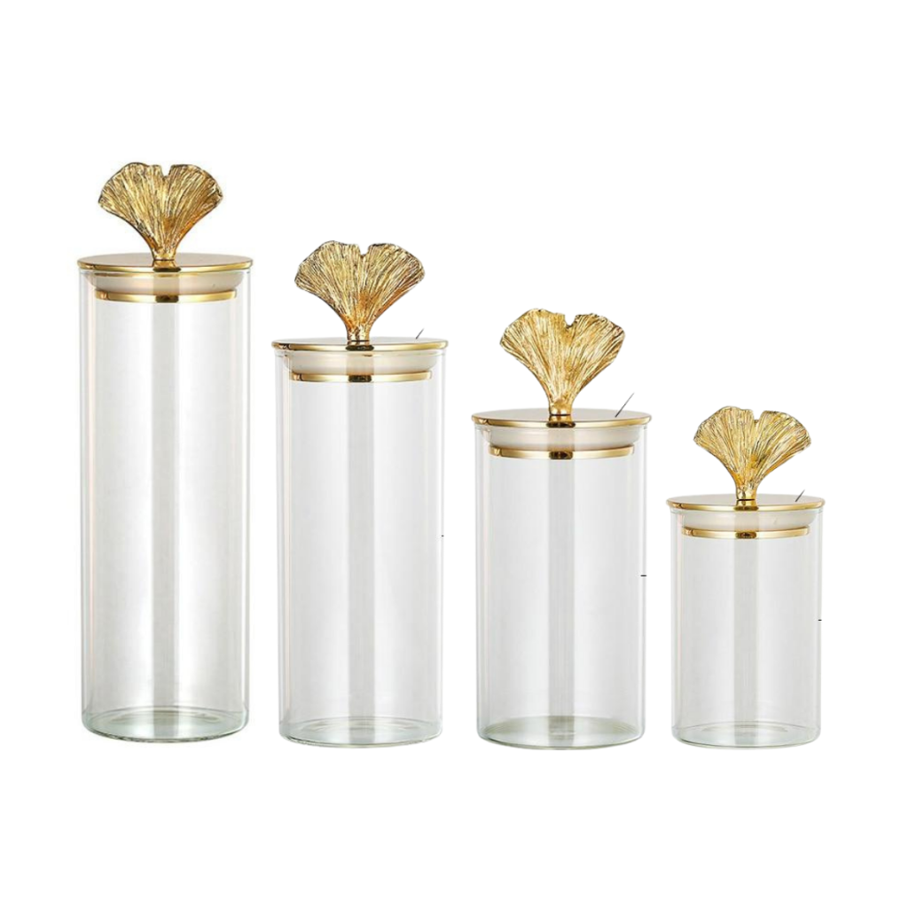 Gold Leaf Candy Jar - Homio Decor