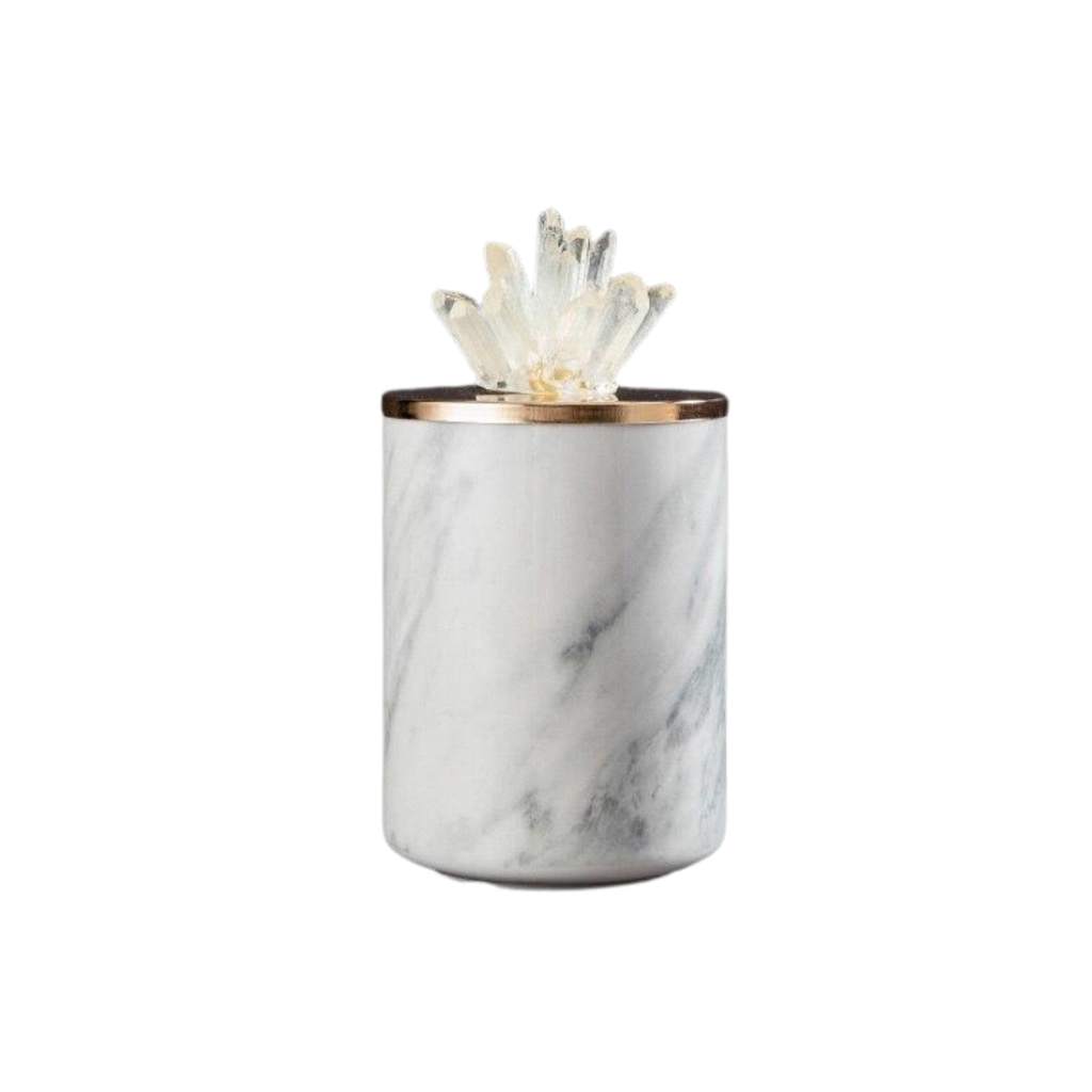 Marble Storage Jars With Crystal Stone - Homio Decor