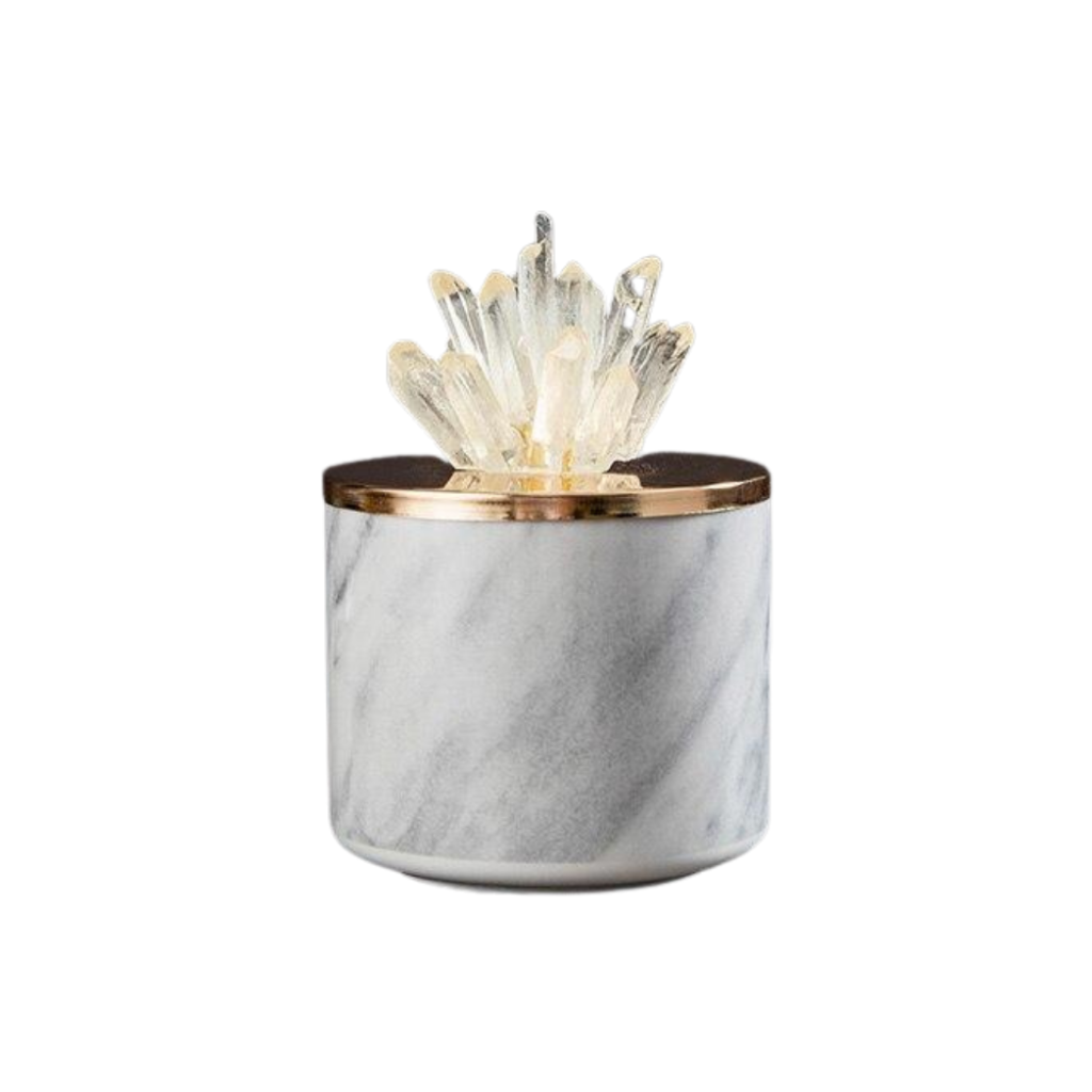 Marble Storage Jars With Crystal Stone - Homio Decor