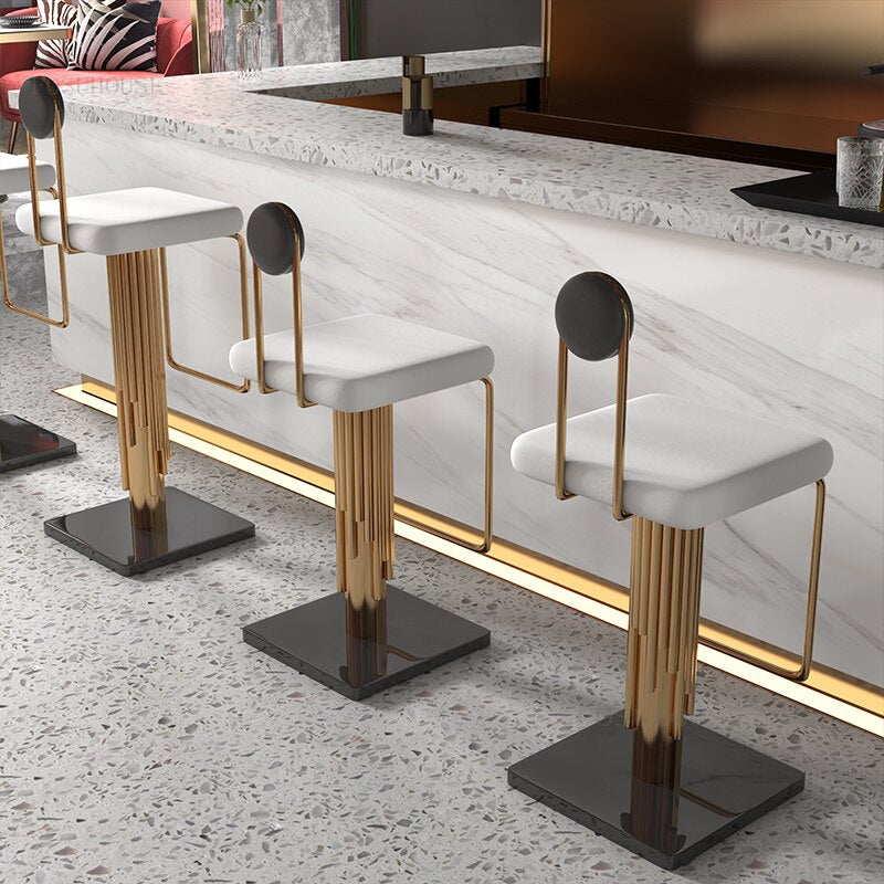 Minimalist Luxury Golden Bar Chair - Homio Decor