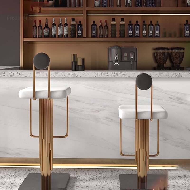 Minimalist Luxury Golden Bar Chair - Homio Decor
