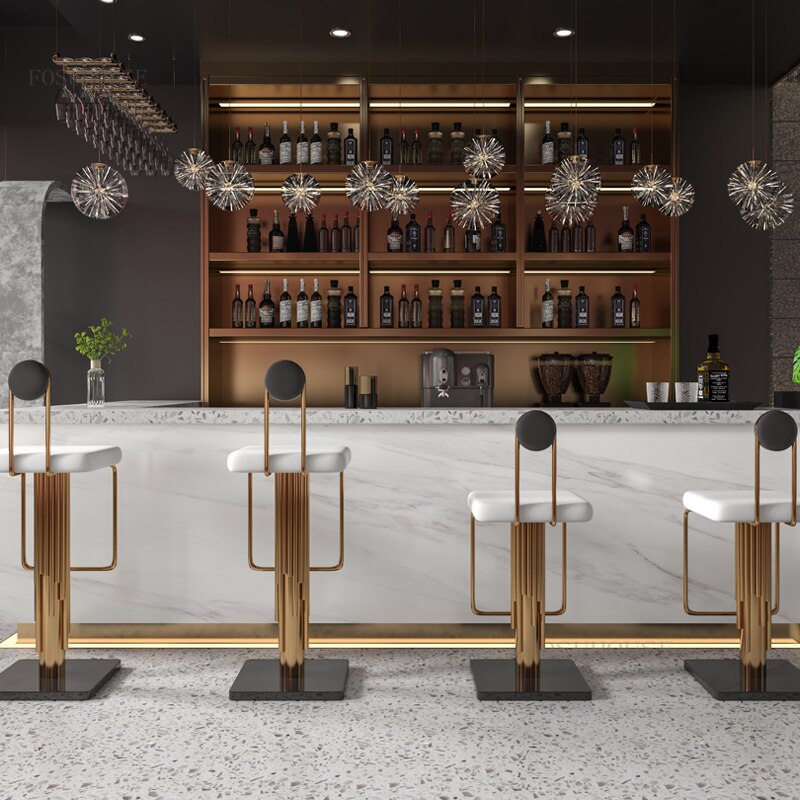 Minimalist Luxury Golden Bar Chair - Homio Decor
