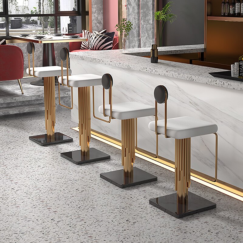 Minimalist Luxury Golden Bar Chair - Homio Decor