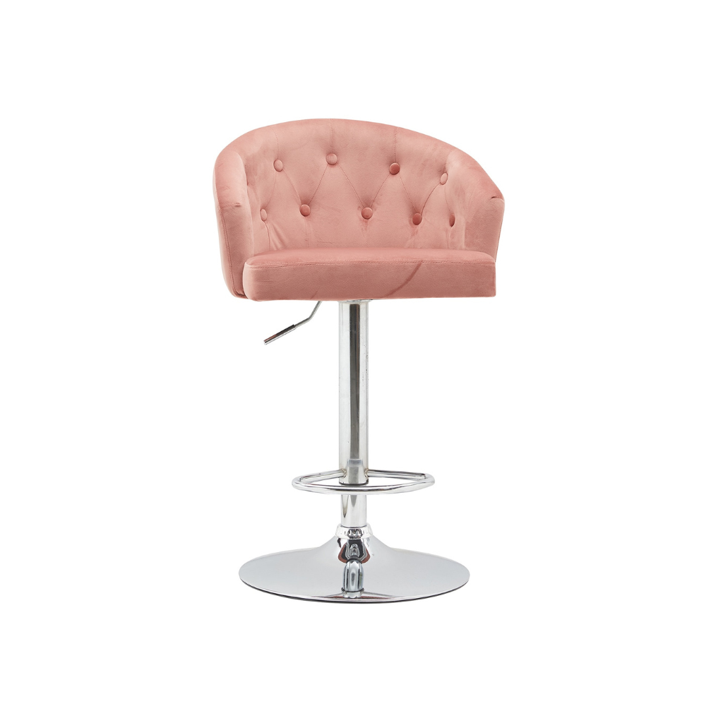 Velvet Button Tufted Bar Stool - Homio Decor