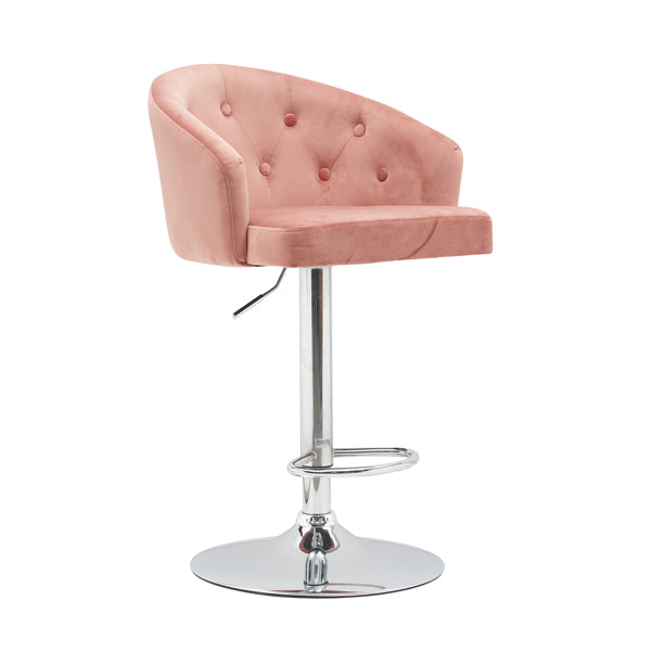Velvet Button Tufted Bar Stool - Homio Decor