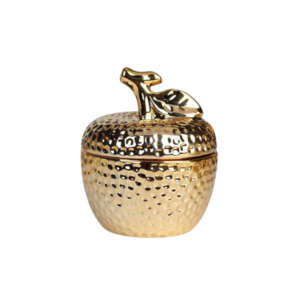 Gold Fruit Shaped Ceramic Jar - Homio Decor