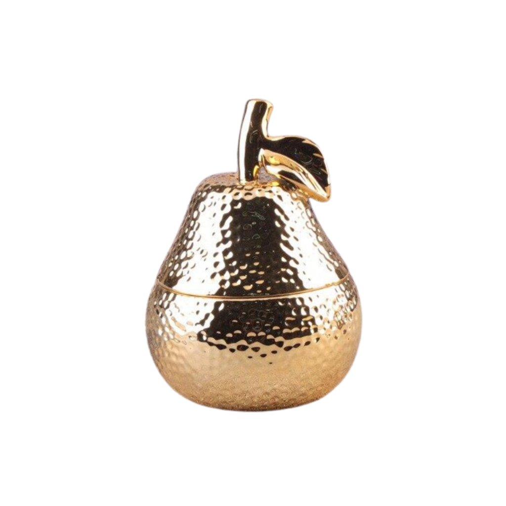 Gold Fruit Shaped Ceramic Jar - Homio Decor