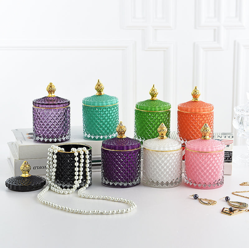 Multicolour Glass Storage Jar - Homio Decor