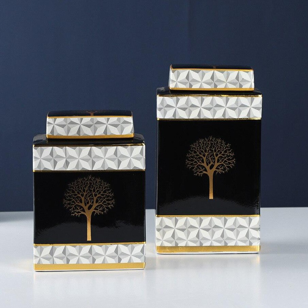 Rectangular Ceramic Storage Jar - Homio Decor
