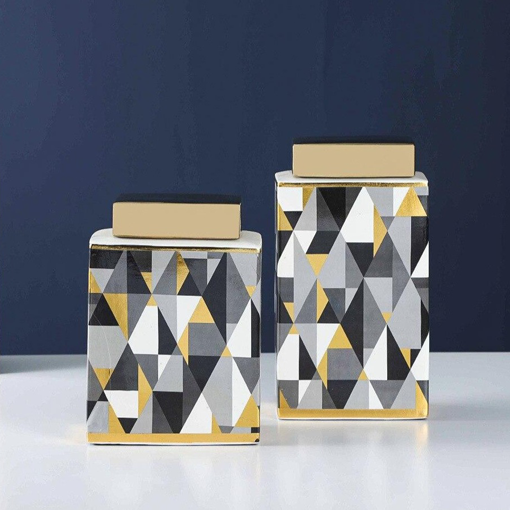 Rectangular Ceramic Storage Jar - Homio Decor
