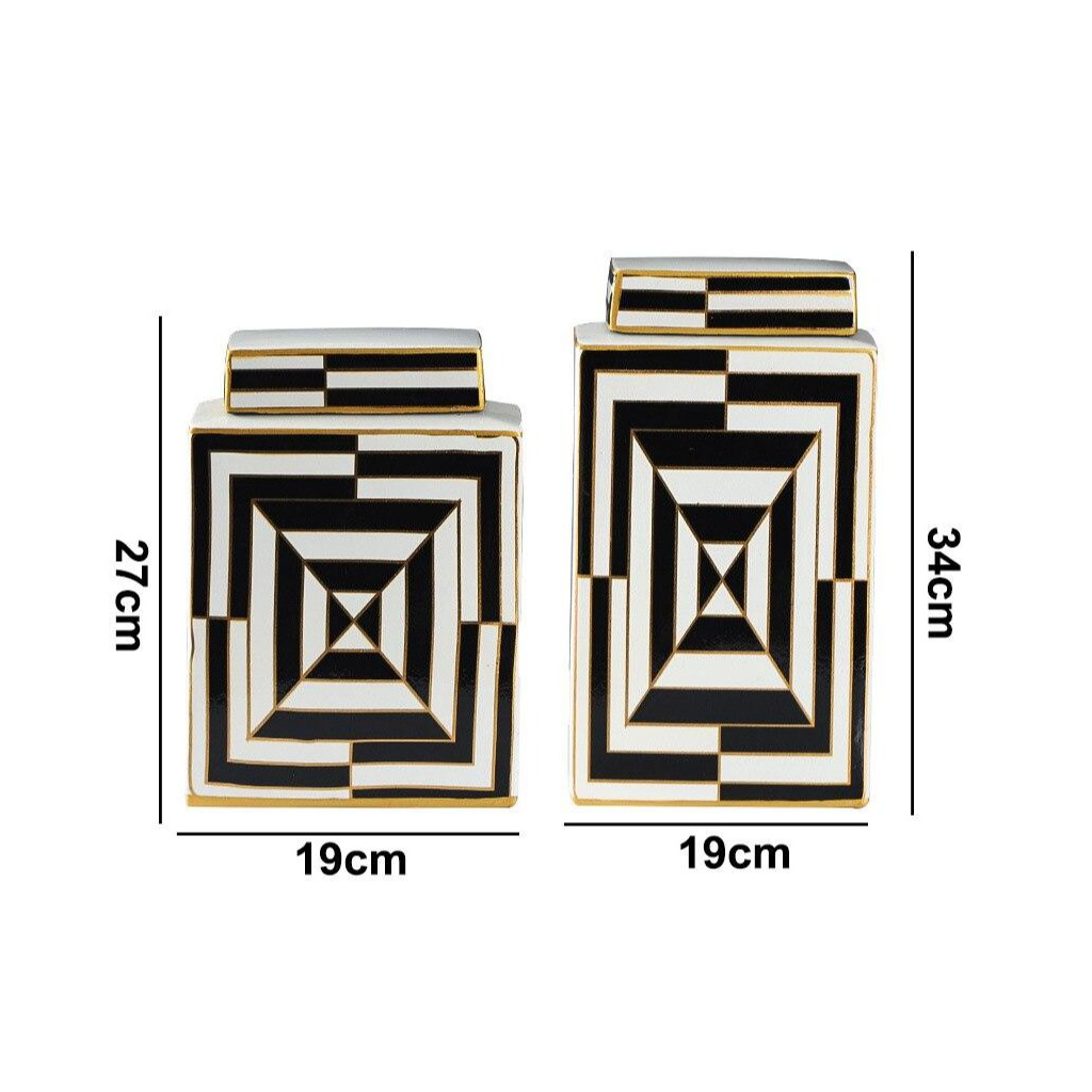 Rectangular Ceramic Storage Jar - Homio Decor