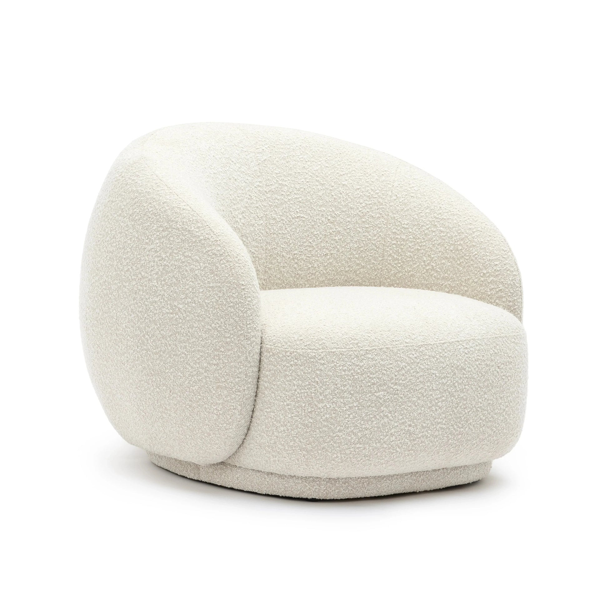 Homio Decor Ivory Boucle Boucle Curved Chair