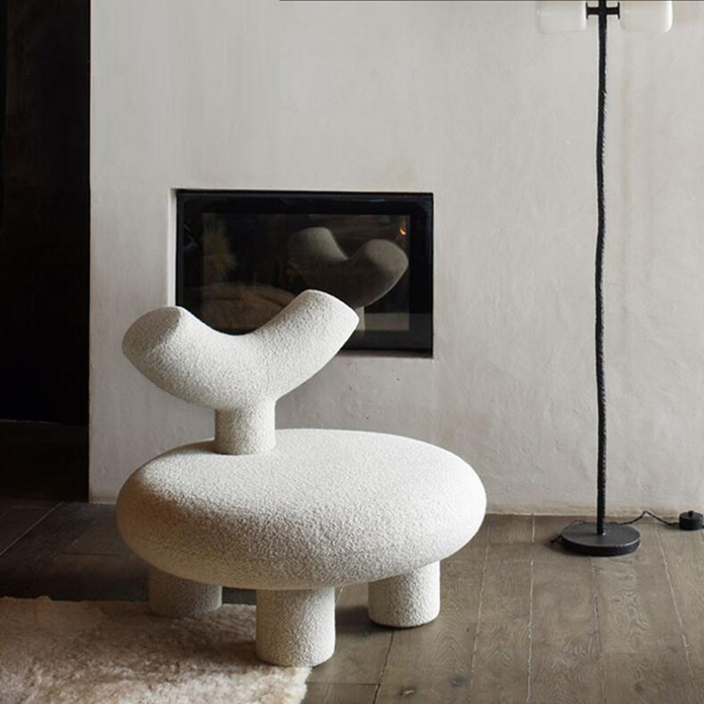 Large Lambswool Lounge Chair - Homio Decor